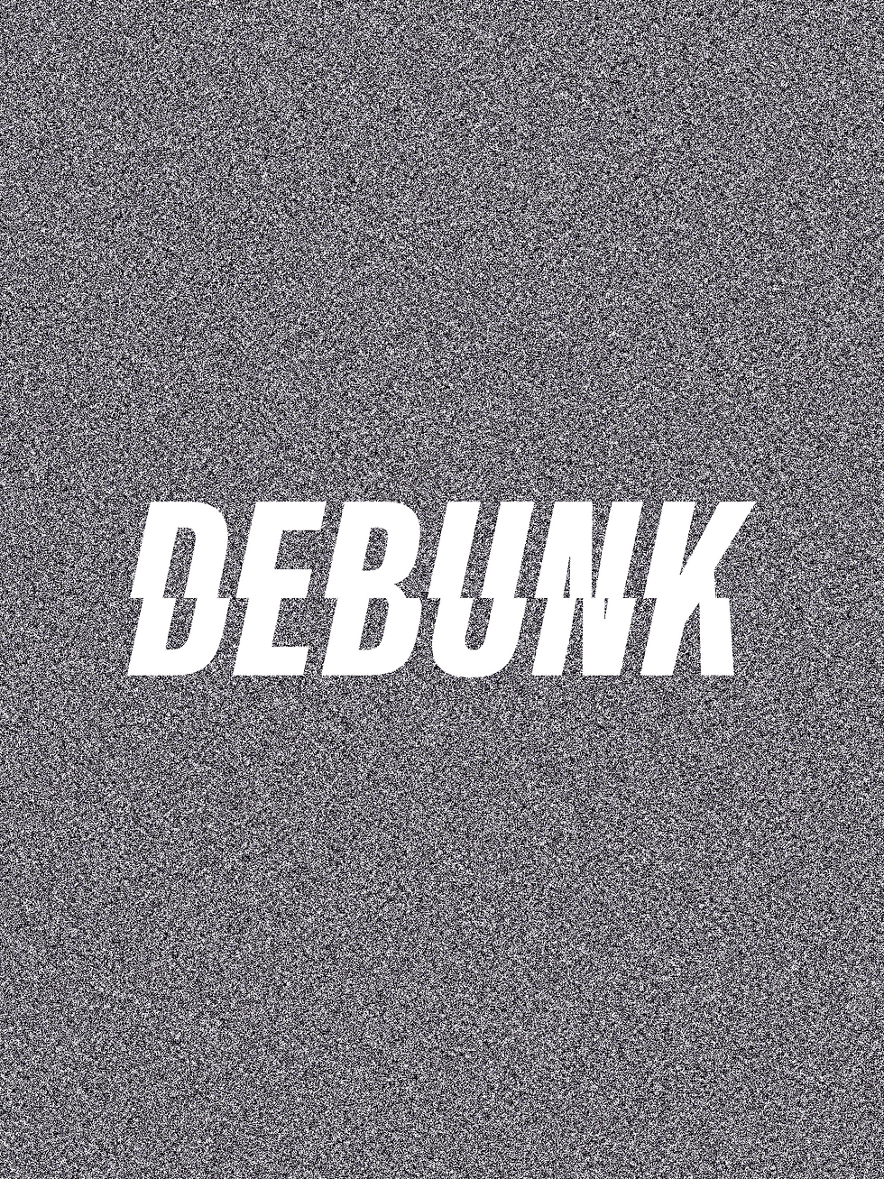 The Debunk logo on a decorative background.